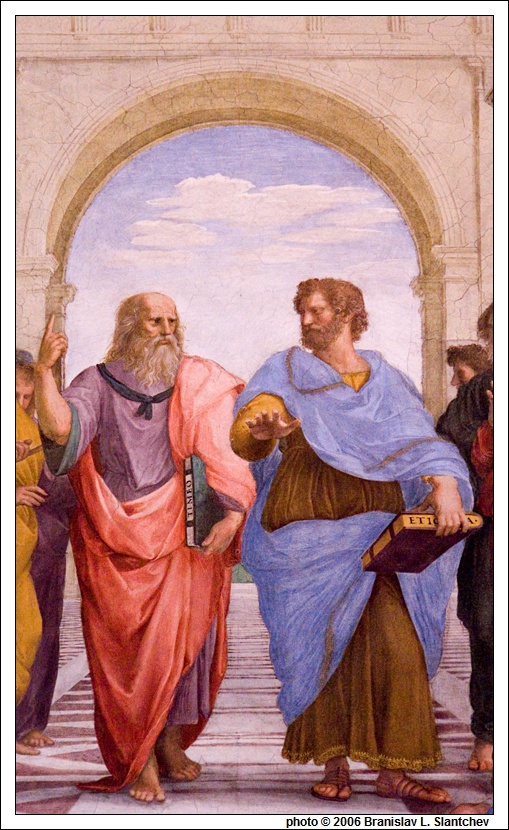 060905-162224 Plato and Aristotle in Raphael's 'The School of Athens' in Stanza della Segnatura