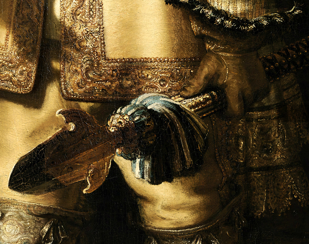 The minute detail of the fore figure's spear. 